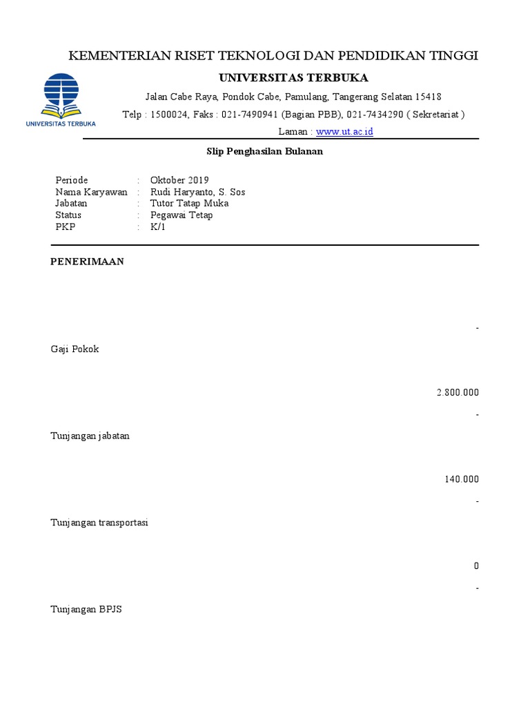 Slip Gaji Ut
