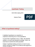 Hypothesis Testing: ECE 3530 (Spring 2010