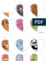 Animal Pairs Matching File Folder Game