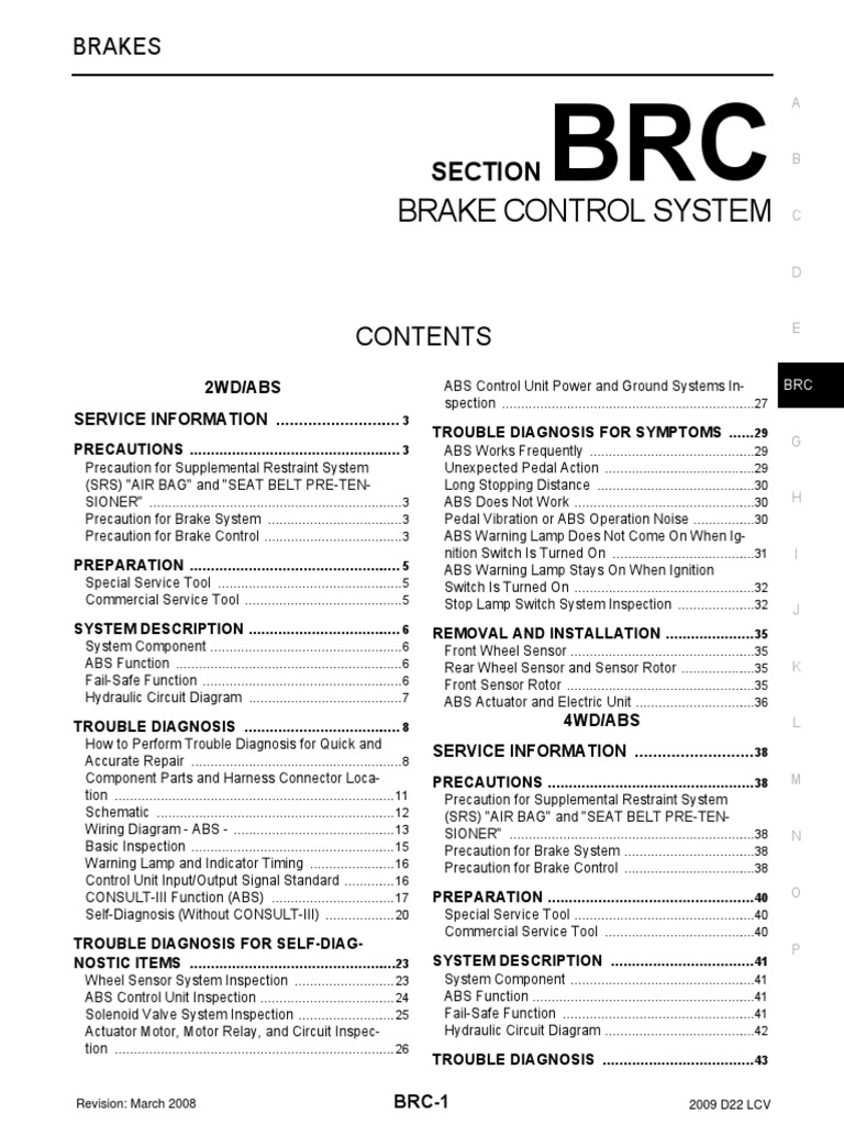 Brake Control System Diagnosis Guide | PDF | Anti Lock Braking System ...