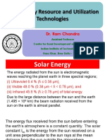 Solar Energy Resource and Utilization Technologies: Dr. Ram Chandra