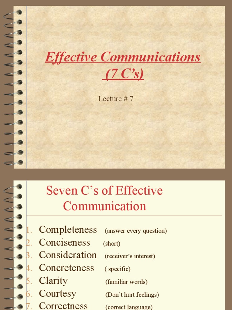 7 C's Effective Communication | PDF | Question | Communication