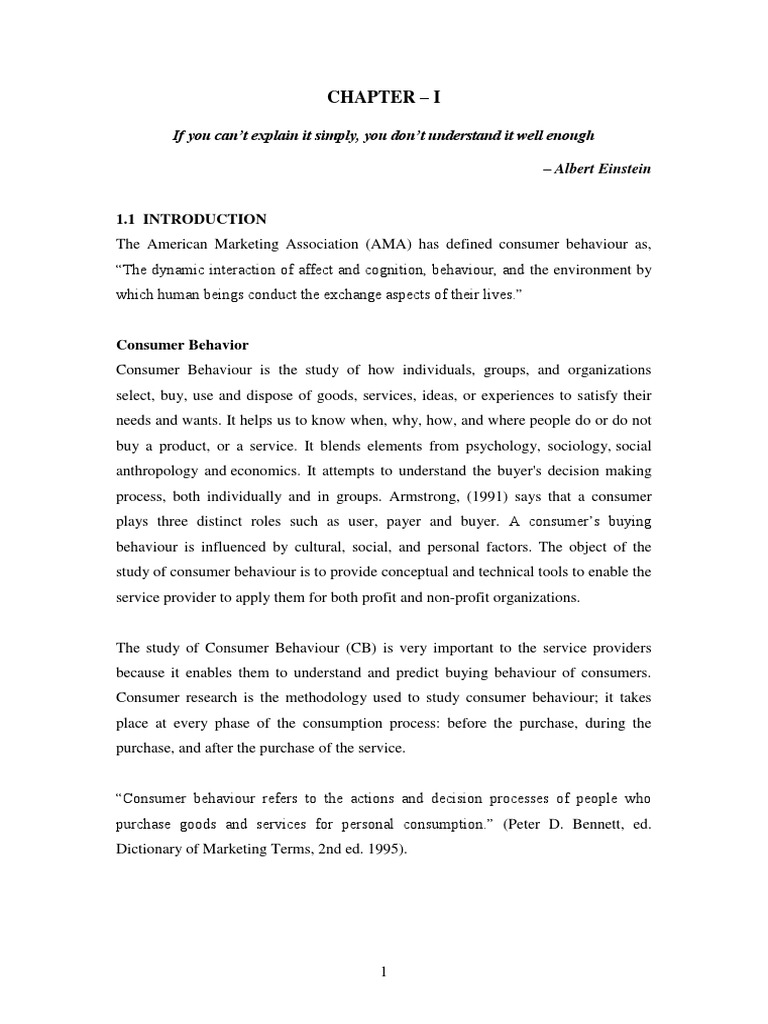 Chapter 1 Consumer Behaviour | PDF | Consumer Behaviour | Behavior