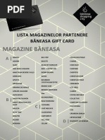 Lista Magazinelor Partenere Baneasa Gift Card Updated 12.06.2019