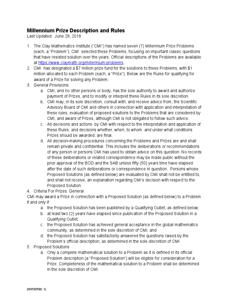 Millennium Prize Problems Overview | PDF | Teaching Mathematics ...