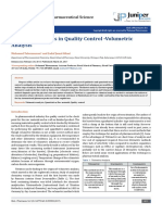 First Step Analysis in Quality Control - Volumetric Analysis: Pharmacy & Pharmaceutical Science