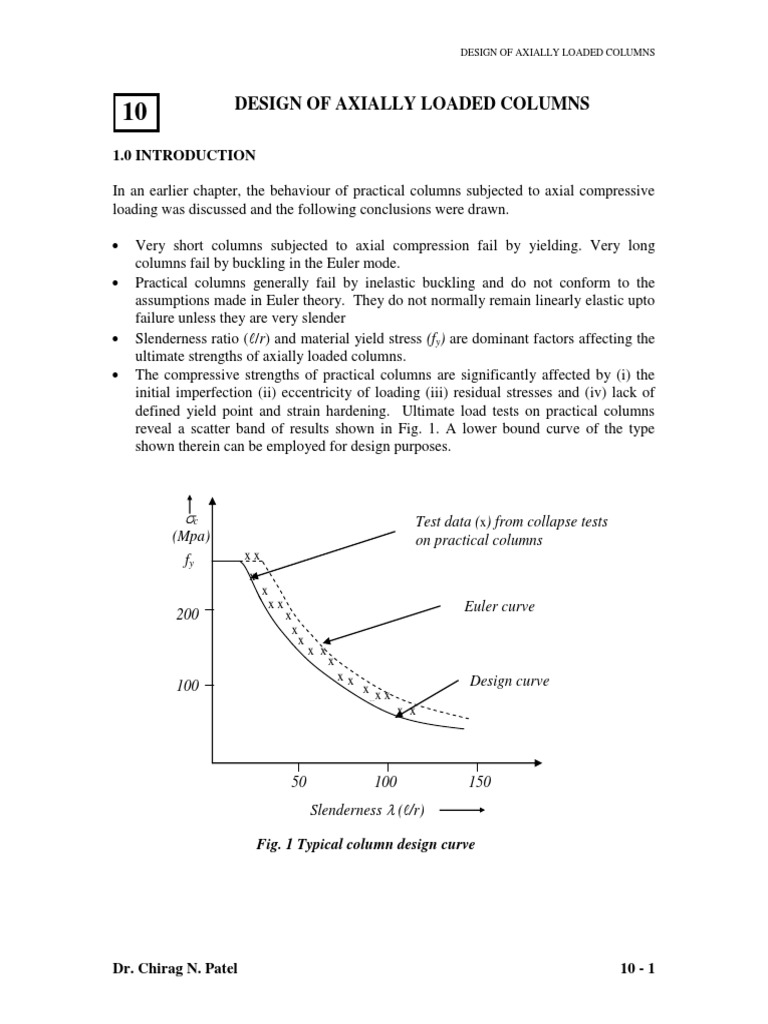Axially Loaded Column Design Guide | PDF | Buckling | Column