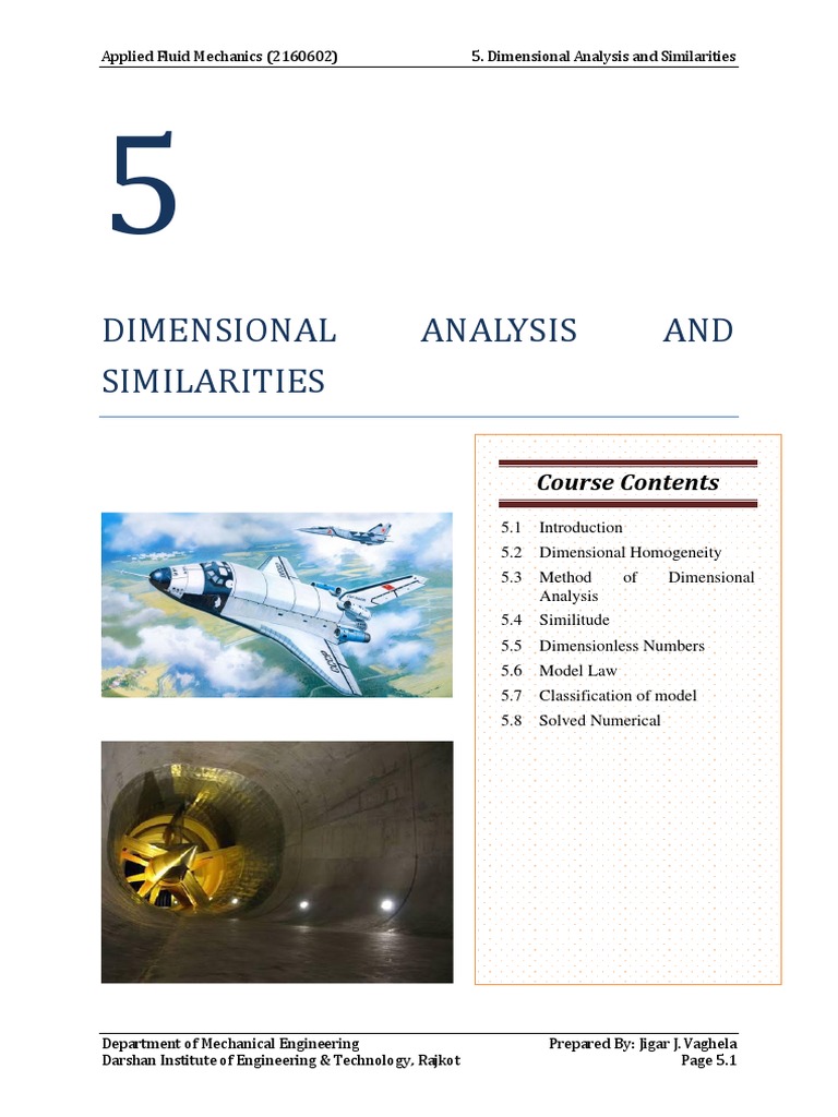 Dimensional Analysis in Fluid Mechanics | PDF | Fluid Dynamics ...