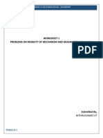 Worksheet 1 Problems On Mobility of Mechanism and Grashoff'S Mechanism