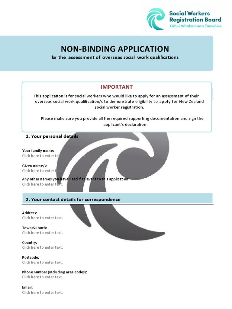 Non Binding Application Form 2019 PDF Professional Certification