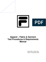 Apparel - Fabric & Garment Test Procedures & Requirements Manual