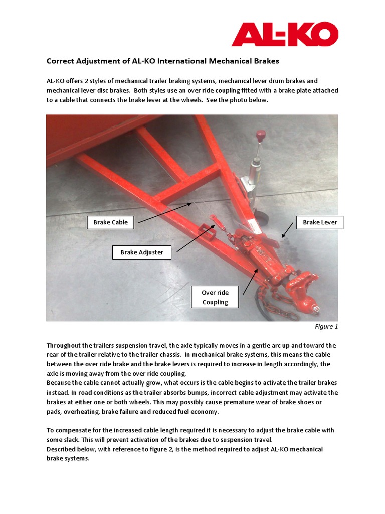 Correct Adjustment of ALKO International Mechanical Brakes PDF