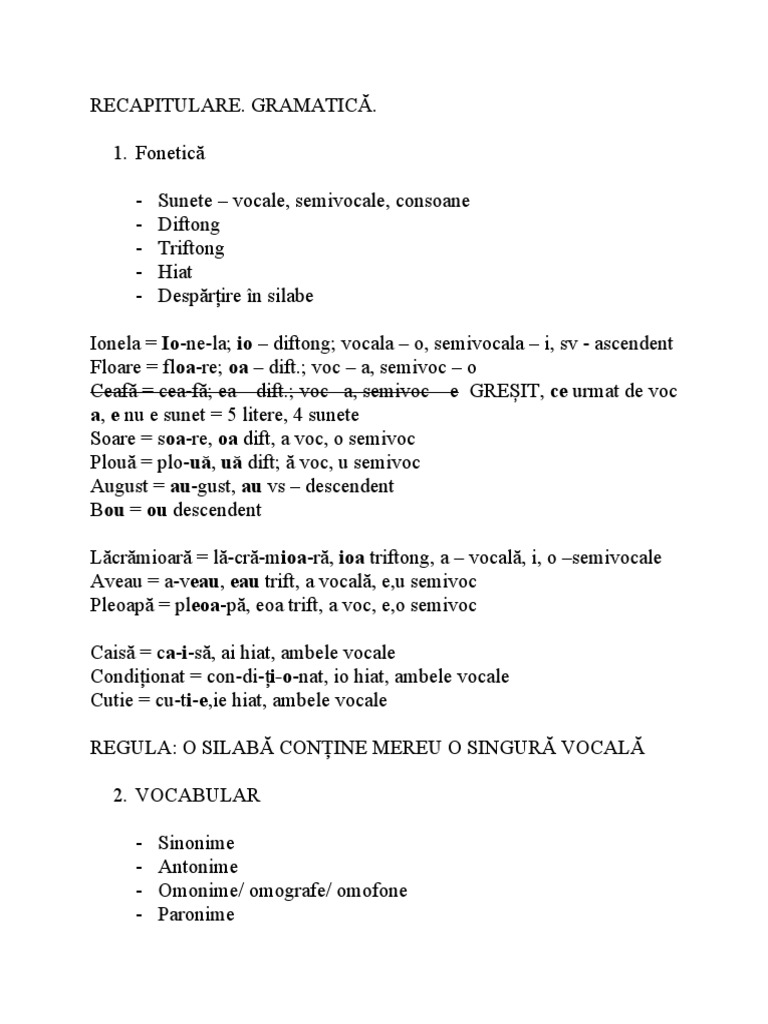 RECAPITULARE | PDF