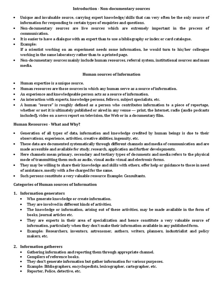 NonDocumentary Sources PDF Expert Mass Media