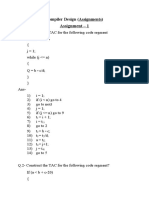 Assignment - 1: Compiler Design (Assignments)