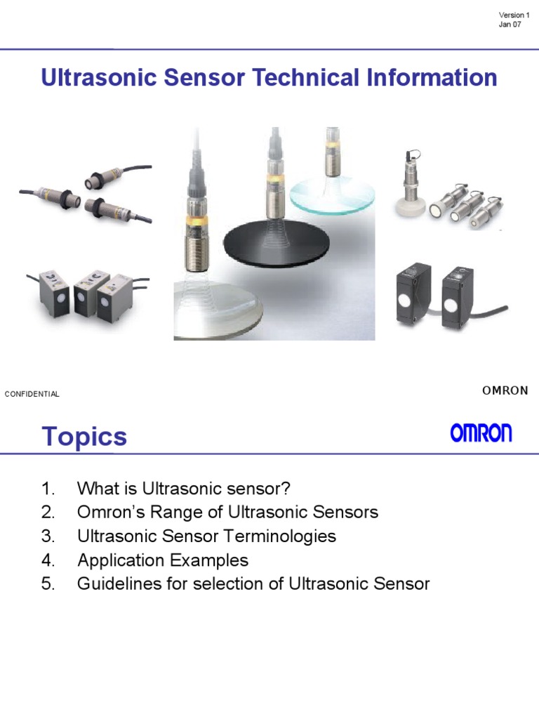Ultrasonic Sensor Guide by Omron | PDF | Ultrasound | Sensor