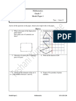 Mathematics Grade 7 Model Paper 1: Part A