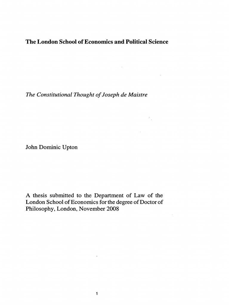 Page De Garde Cahier Sciences Savant Fou John Upton - Constitutional Thought of Joseph de Maistre-London School of  Economics and Political Science (2009) PDF | PDF | Age Of Enlightenment |  France