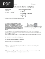 SHM Worksheet