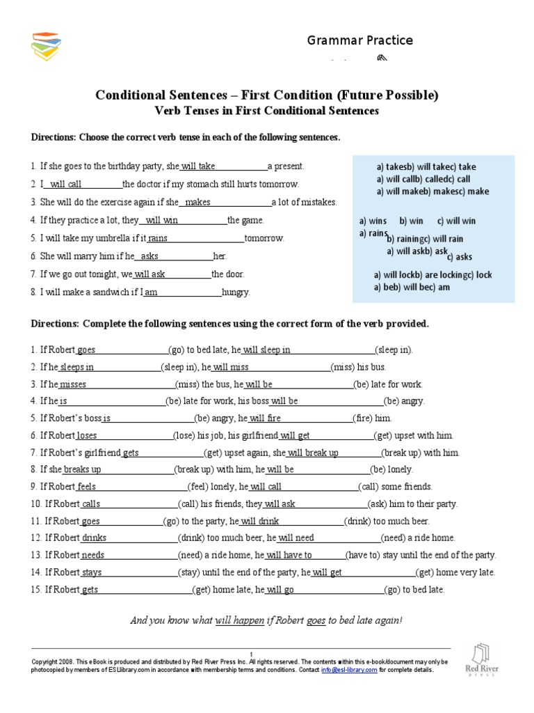 conditional handouts p1 3 esl library pdf e books grammar
