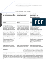 Necesidades Metrológicas en Los Laboratorios Clínicos Metrological Needs in Clinical Laboratories Necessidades Metrológicas Nos Laboratórios Clínicos