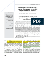 Estigma de Obesidad, Cortisol e Ingesta Alimentaria - Un Estudio Experimental Con Mujeres PDF