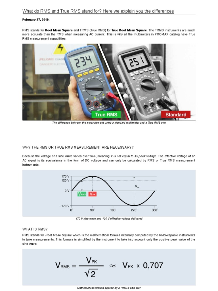 What Do RMS and True RMS Stand For? Here We Explain You The Differences