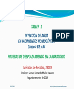 Taller 1 y 2 MR B1 Inyeccion de Agua Homogeneos S2 2019 PDF