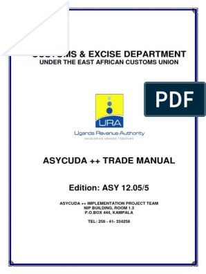6 Asycuda Trade Manual Pdf Customs Tariff