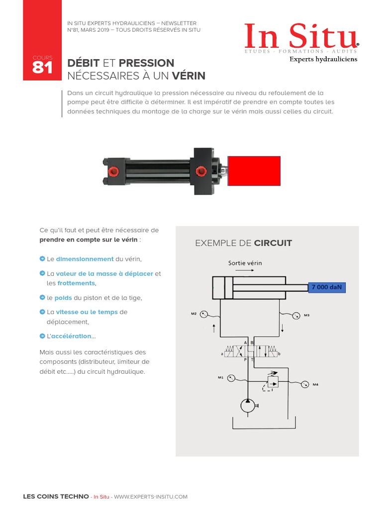 Pression et débit pour vérins hydrauliques PDF Piston Pression — free download