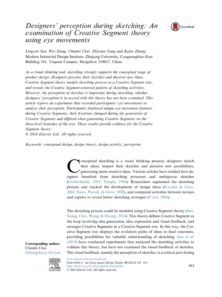 Designers' Eye Movements in Sketching | PDF | Attention | Visual Perception
