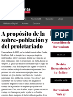 A propósito de la sobre-población y del proletariado