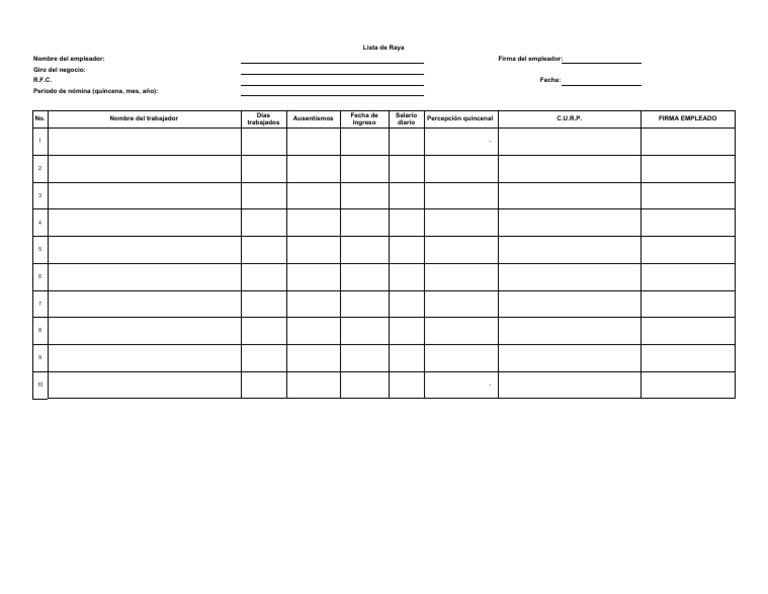 Lista de Raya | PDF