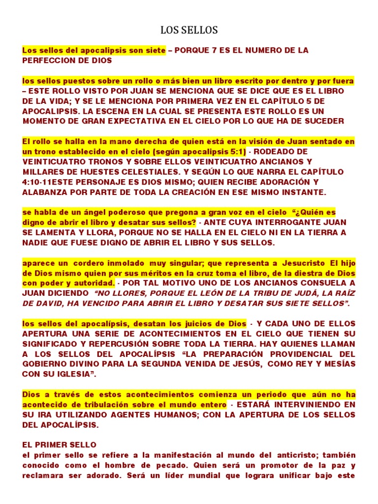 2 Los Sellos Libro De Revelacion Antecristo