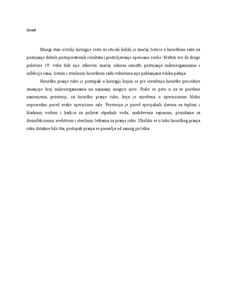 Hirursko Pranje Ruku | PDF