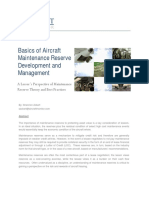 Basics of Aircraft Maintenance Reserve Development and Management