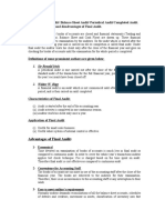 Define Final Audit/ Balance Sheet Audit/ Periodical Audit/Completed Audit. Discuss Advantages and Disadvantages of Final Audit