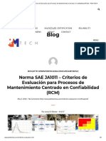 Norma SAE JA1011 - Criterios de Evaluación para Procesos de Mantenimiento Centrado en Confiabilidad (RCM) - PDM TECH