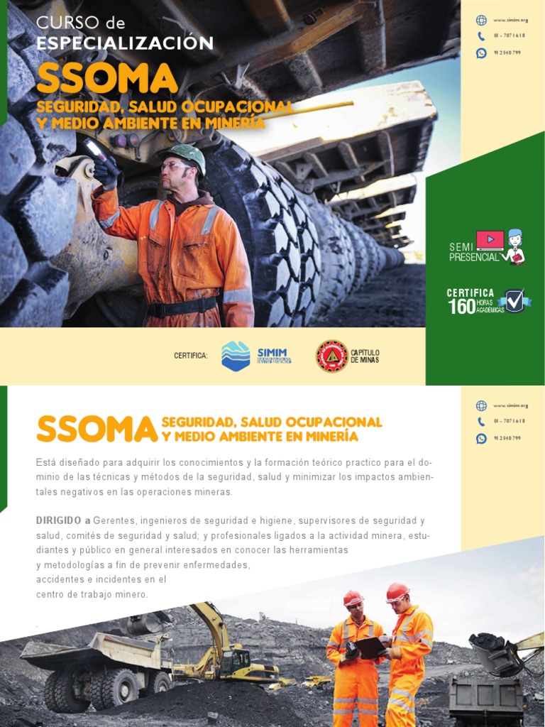 Curso de SSOMA en Minería | PDF | Seguridad y salud ocupacional | Minería