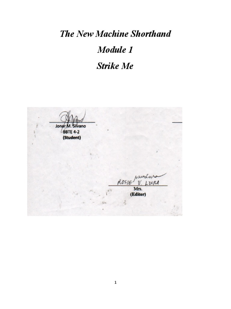 Module 1 Machine Shorthand PDF Shorthand Computer Keyboard