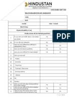 Name (In Full) Date of Birth Gender Male / Female Blood Group Physical Disability, If Any Kindly Answer All The Following Questions