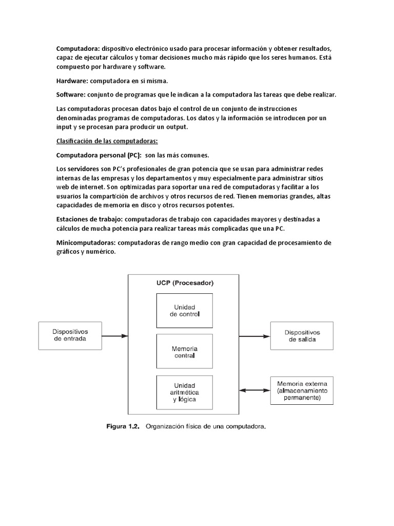 Introducción a las Computadoras | PDF | Almacenamiento de datos de la ...