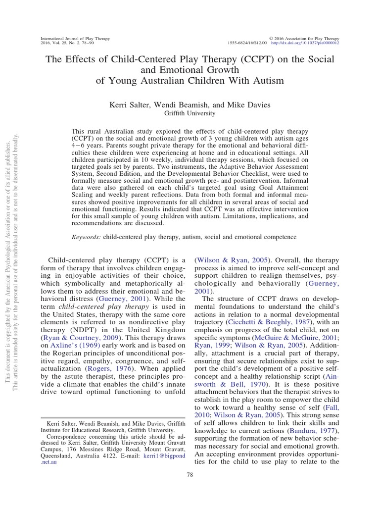 Child Center Play Therapy For Autism | PDF | Autism | Play Therapy