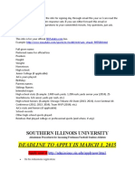 Deadline To Apply Is March 1, 2015: Southern Illinois University