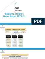Highlights of India S Union Budget 2020 21 New 92 PDF