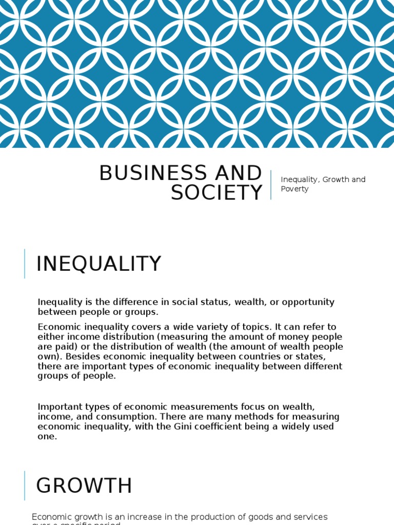 B & S Growth Inequality and Poverty | PDF | Human Development Index ...