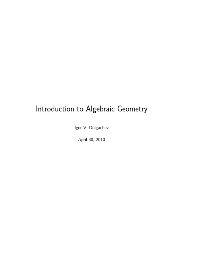 Fundamentals of Algebraic Geometry | PDF | Algebraic Geometry | Field ...