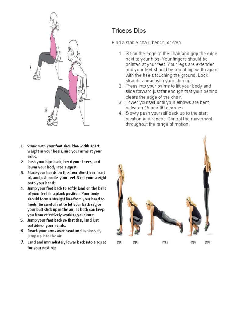 Triceps Dips on Chair or Bench | PDF