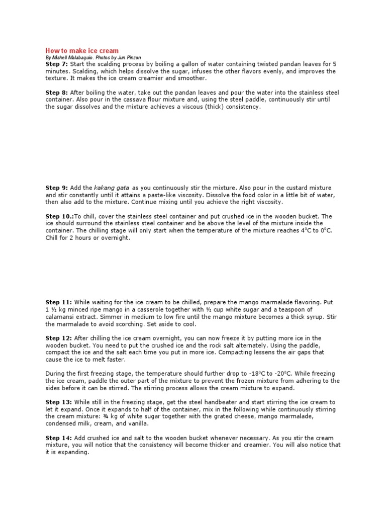 How To Make Ice Cream PDF Ice Cream Ice