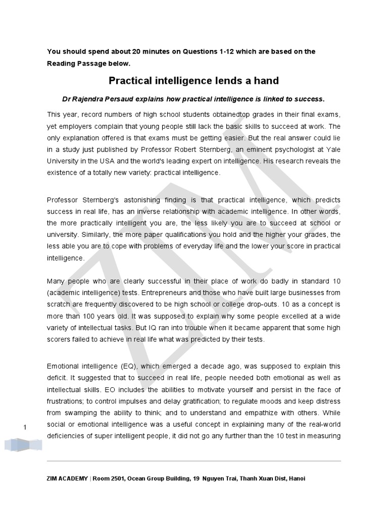 (123doc) - Ielts-Academic-Reading-Sample-125-Practical-Intelligence ...
